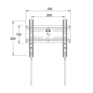 Βάση FXS43 13``-43``Μαύρη Σταθερή με κορδόνι Well TVS-LCD-FXS43-WL | Αξεσουάρ &Περιφερειακά TV | elabstore.gr