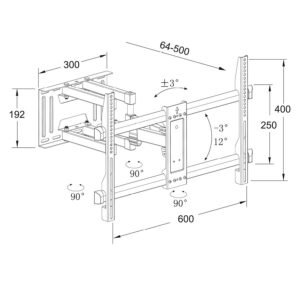 Βάση SW670 32"-70"Μαύρη Full motion Well TVS-LCD-SW670-WL | Αξεσουάρ &Περιφερειακά TV | elabstore.gr