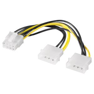 GOOBAY καλώδιο 2x molex 4pin σε 1x 8pin 93241, 0.15m | Καλώδια - Αντάπτορες | elabstore.gr