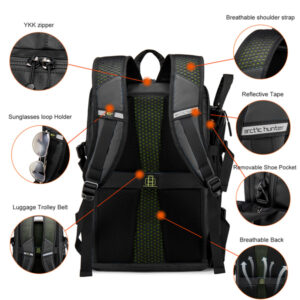 ARCTIC HUNTER τσάντα πλάτης B00391 με θήκη μπάλας & laptop, 26L, μαύρη | eLabstore.gr