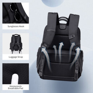 ARCTIC HUNTER τσάντα πλάτης B00544 με θήκη laptop 17", 40L, USB, μαύρη | Προσωπική Φροντίδα | elabstore.gr