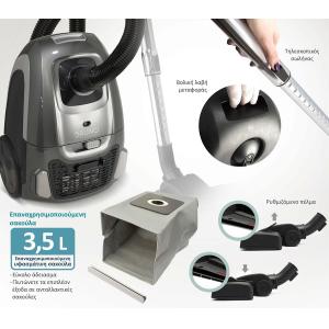 BRUNO ηλεκτρική σκούπα BRN-0136, 800W, 3.5lt, γκρι | eLabstore.gr BRUNO ηλεκτρική σκούπα BRN-0136, 800W, 3.5lt, γκρι | Οικιακός εξοπλισμός | elabstore.gr