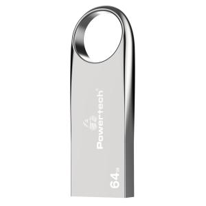 POWERTECH USB Flash Drive PT-1124, 64GB, USB 3.2, ασημί | Συνοδευτικά PC | elabstore.gr