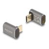 DELOCK αντάπτορας USB-C 60054, αρσενικό σε θηλυκό, 100W, 40Gbps, γκρι | Καλώδια - Αντάπτορες | elabstore.gr