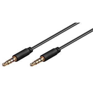 GOOBAY καλωδίου ήχου 3.5mm 63830, 4-pin, slim, CU, 2m, μαύρο | Καλώδια - Αντάπτορες | elabstore.gr