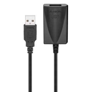 GOOBAY καλώδιο προέκτασης USB 95439, active, 480Mbps, 5m, μαύρο | Καλώδια - Αντάπτορες | elabstore.gr