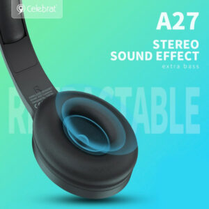 CELEBRAT headphones A27, wireless & wired, Bluetooth 5.3, Φ40mm, μαύρα | Αξεσουάρ κινητών | elabstore.gr