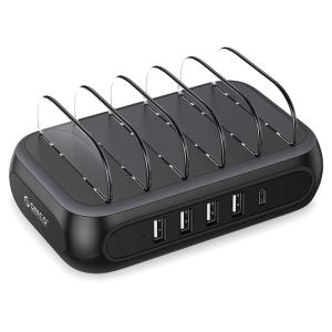 ORICO USB σταθμός φόρτισης APD-4U1C, 5x USB, 50W, μαύρος | Αξεσουάρ κινητών | elabstore.gr