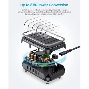 ORICO USB σταθμός φόρτισης APD-4U1C, 5x USB, 50W, μαύρος | Αξεσουάρ κινητών | elabstore.gr