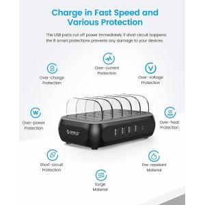 ORICO USB σταθμός φόρτισης APD-4U1C, 5x USB, 50W, μαύρος | eLabstore.gr