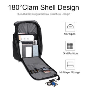 ARCTIC HUNTER τσάντα πλάτης B00558 με θήκη laptop 15.6", 24L, USB, μαύρη | Προσωπική Φροντίδα | elabstore.gr