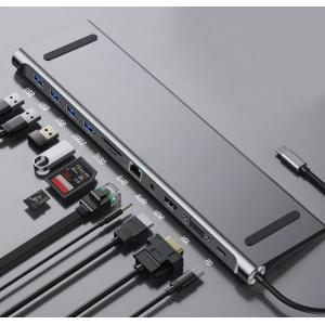 POWERTECH docking station BYL-2003, 11 θυρών, βάση laptop, γκρι | Συνοδευτικά PC | elabstore.gr