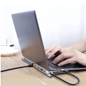 POWERTECH docking station BYL-2003, 11 θυρών, βάση laptop, γκρι | Συνοδευτικά PC | elabstore.gr