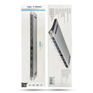 POWERTECH docking station BYL-2003, 11 θυρών, βάση laptop, γκρι | Συνοδευτικά PC | elabstore.gr
