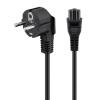 POWERTECH καλώδιο τροφοδοσίας laptop CAB-P035, 3x 0.5mm, 1.5m, μαύρο | Καλώδια - Αντάπτορες | elabstore.gr