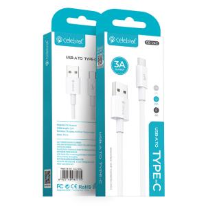 CELEBRAT καλώδιο USB-C σε USB CB-24C, 3A, 1.2m, λευκό | Καλώδια - Αντάπτορες | elabstore.gr
