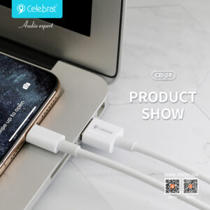 CELEBRAT καλώδιο Lightning σε USB CB-24L, 2.4A, 1.2m, λευκό | Καλώδια - Αντάπτορες | elabstore.gr
