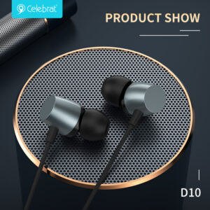 CELEBRAT earphones με μικρόφωνο D10, 3.5mm, 1.2m, μαύρα | Αξεσουάρ κινητών | elabstore.gr