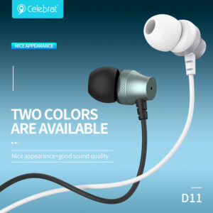 CELEBRAT earphones με μικρόφωνο D11, 3.5mm, 1.2m, λευκά | Αξεσουάρ κινητών | elabstore.gr