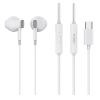 CELEBRAT earphones με μικρόφωνο D12, USB-C, 1.2m, λευκά | Αξεσουάρ κινητών | elabstore.gr