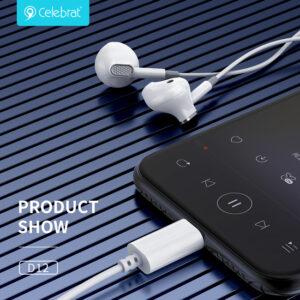 CELEBRAT earphones με μικρόφωνο D12, USB-C, 1.2m, λευκά | Αξεσουάρ κινητών | elabstore.gr