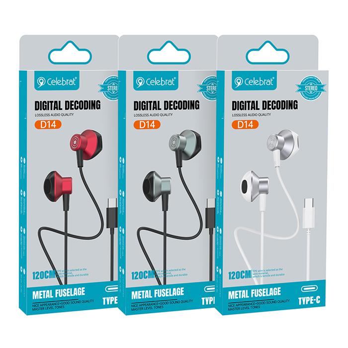 CELEBRAT earphones με μικρόφωνο D14, USB-C, 1.2m, μαύρα | eLabstore.gr CELEBRAT earphones με μικρόφωνο D14, USB-C, 1.2m, μαύρα | Αξεσουάρ κινητών | elabstore.gr