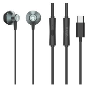 CELEBRAT earphones με μικρόφωνο D14, USB-C, 1.2m, μαύρα | Αξεσουάρ κινητών | elabstore.gr