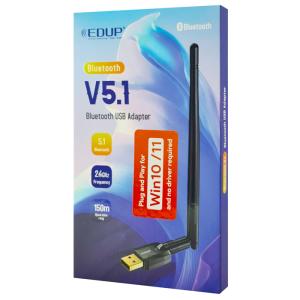 EDUP USB αντάπτορας Bluetooth 5.1 EP-B3536GS, 5dBi, έως 150m, μαύρος | Δικτυακά | elabstore.gr