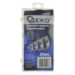 GEKO σετ μεταλλικοί σφιγκτήρες λάστιχων G02812, διάφορα μεγέθη, 26τμχ | Εργαλεία | elabstore.gr