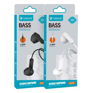 CELEBRAT earphones με μικρόφωνο G23, 3.5mm, 1.2m, λευκά | Αξεσουάρ κινητών | elabstore.gr