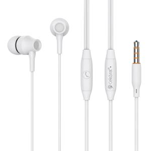 CELEBRAT earphones με μικρόφωνο G25, 3.5mm, 1.2m, λευκά | Αξεσουάρ κινητών | elabstore.gr