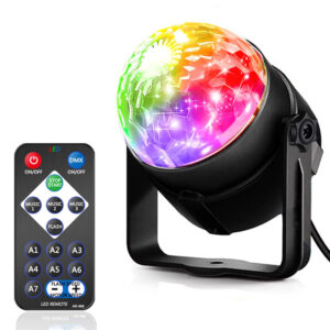 LED φωτορυθμικό φωτιστικό LXM250 με χειριστήριο, RGB, 3W, μαύρο | Φωτισμός | elabstore.gr