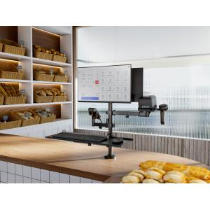 BRATECK βάση γραφείου PMM-02LD για 2x οθόνες 17"-32"/POS/πληκτρολόγιο | Εικόνα & Ήχος | elabstore.gr