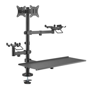 BRATECK βάση γραφείου PMM-02LD για 2x οθόνες 17"-32"/POS/πληκτρολόγιο | Εικόνα & Ήχος | elabstore.gr