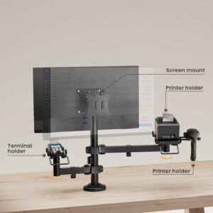 BRATECK βάση γραφείου PMM-02SD για 2x οθόνες 17"-32"/POS/printer | Εικόνα & Ήχος | elabstore.gr