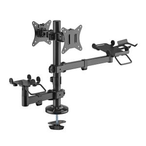 BRATECK βάση γραφείου PMM-02SD για 2x οθόνες 17"-32"/POS/printer | Εικόνα & Ήχος | elabstore.gr