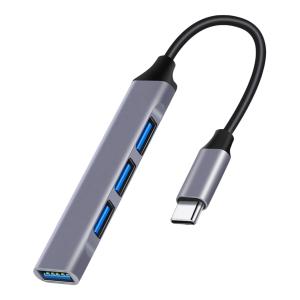 POWERTECH USB-C hub PT-1113, 4x USB 3.2 Gen 1 θύρες, 5Gbps, γκρι | Συνοδευτικά PC | elabstore.gr