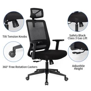POWERTECH καρέκλα γραφείου PT-1140 με μπράτσα, ρυθμιζόμενη, μαύρη | Αναλώσιμα - Είδη Γραφείου | elabstore.gr