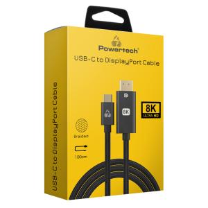 POWERTECH καλώδιο USB-C σε DisplayPort PTR-0138, 8K/120Hz, 1m, μαύρο | Καλώδια - Αντάπτορες | elabstore.gr