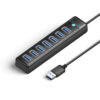 ORICO USB hub PW7U-U3 με 7x USB θύρες, 5Gbps, 50cm, μαύρο | Συνοδευτικά PC | elabstore.gr