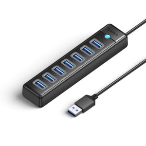 ORICO USB hub PW7U-U3 με 7x USB θύρες, 5Gbps, 50cm, μαύρο | Συνοδευτικά PC | elabstore.gr