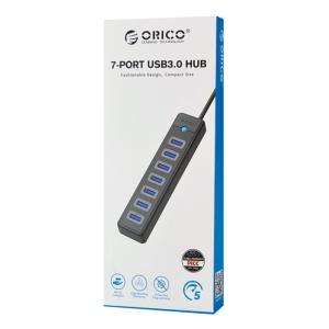 ORICO USB hub PW7U-U3 με 7x USB θύρες, 5Gbps, 50cm, μαύρο | eLabstore.gr