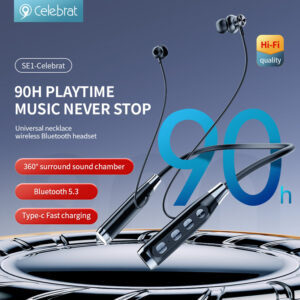 CELEBRAT earphones SE1 με μαγνήτη, Bluetooth 5.3, 800mAh, Φ12mm, μαύρα | eLabstore.gr