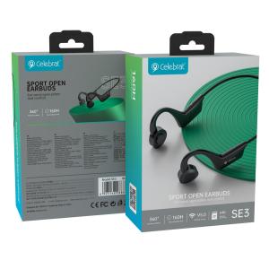 CELEBRAT earphones SE3, Bluetooth 5.0, 180mAh, Φ16mm, μαύρα | Αξεσουάρ κινητών | elabstore.gr