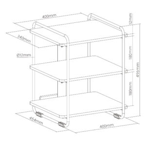 BRATECK ραφιέρα δαπέδου SFR-04, 454x400x496mm, έως 90kg, καφέ-μαύρο | eLabstore.gr