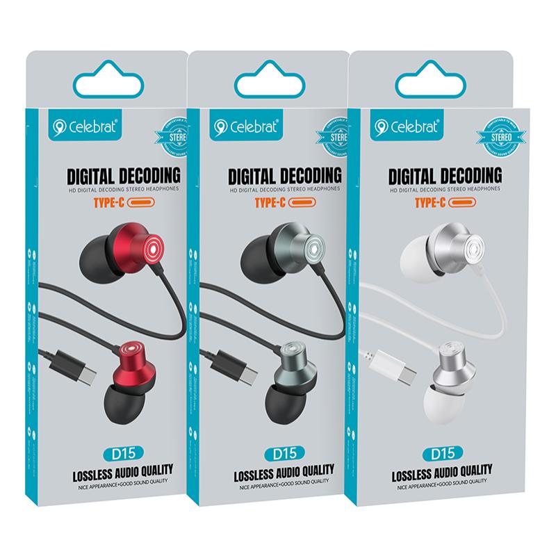 CELEBRAT earphones με μικρόφωνο D15, USB-C, 1.2m, μαύρα | eLabstore.gr CELEBRAT earphones με μικρόφωνο D15, USB-C, 1.2m, μαύρα | Αξεσουάρ κινητών | elabstore.gr