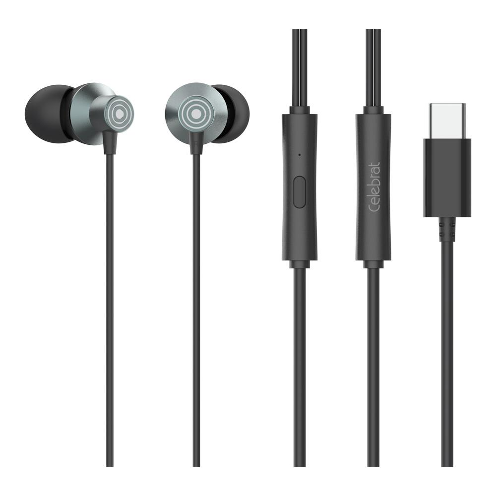 CELEBRAT earphones με μικρόφωνο D15, USB-C, 1.2m, μαύρα | eLabstore.gr CELEBRAT earphones με μικρόφωνο D15, USB-C, 1.2m, μαύρα | Αξεσουάρ κινητών | elabstore.gr