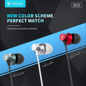 CELEBRAT earphones με μικρόφωνο D15, USB-C, 1.2m, λευκά | Αξεσουάρ κινητών | elabstore.gr