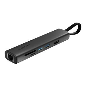 CABLETIME docking station CT-HUBP7-AG, 7 θυρών, USB-C, 100W, 4K, μαύρο | Συνοδευτικά PC | elabstore.gr