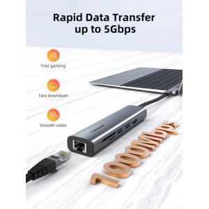 CABLETIME docking station CT-HUBP7-AG, 7 θυρών, USB-C, 100W, 4K, μαύρο | Συνοδευτικά PC | elabstore.gr